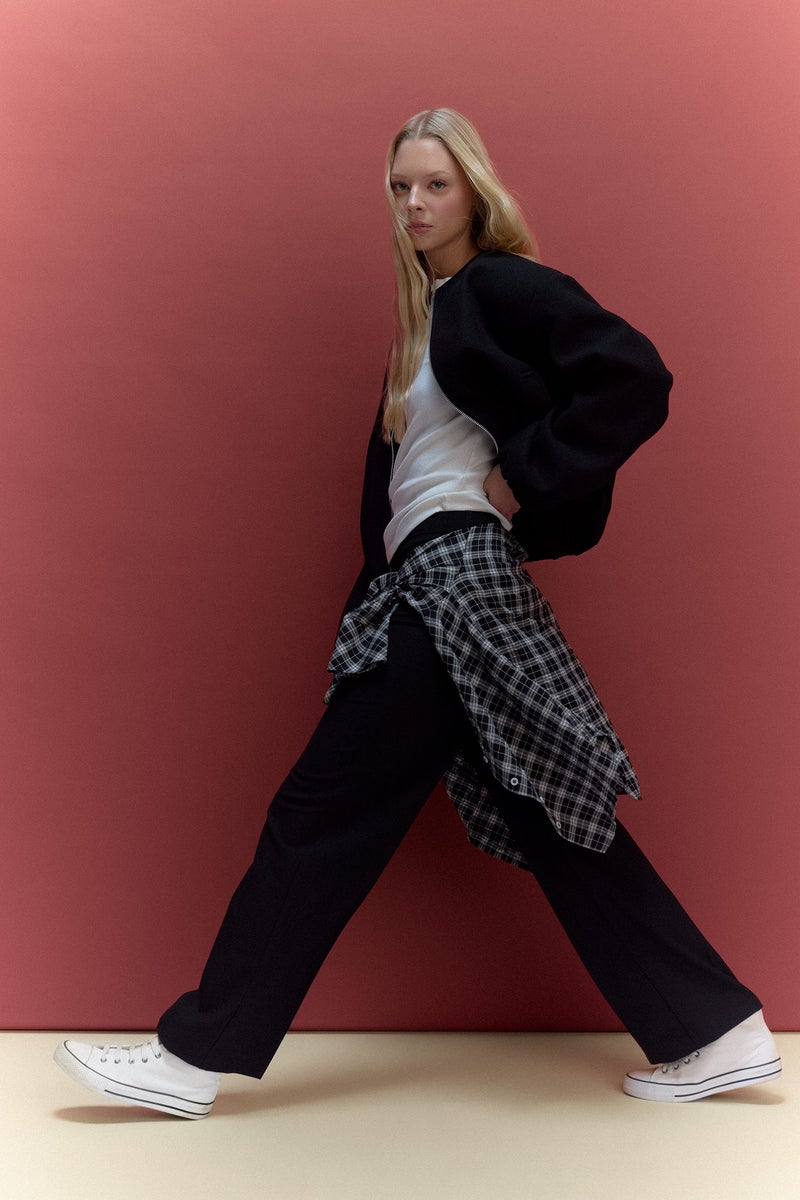 DeFacto Black Woman Straight Fit Trousers Casual - Image 1